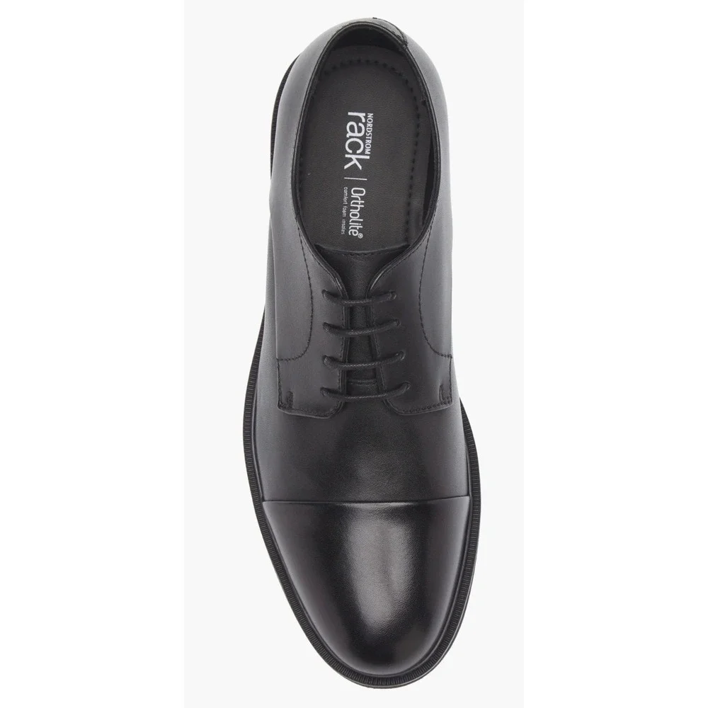Nordstrom Rack Ryden Cap Toe Derby Black Leather Dress Shoes Mens 10.5 M New